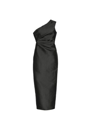 Solace London one-shoulder pleated maxi dress - Black