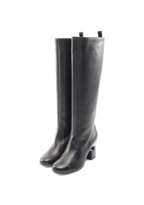 CHANEL Pre-Owned 1986-1988 cap-toe knee-high boots - Black