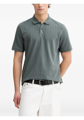 Marc O'Polo check-patterned short-sleeve polo shirt - Grey