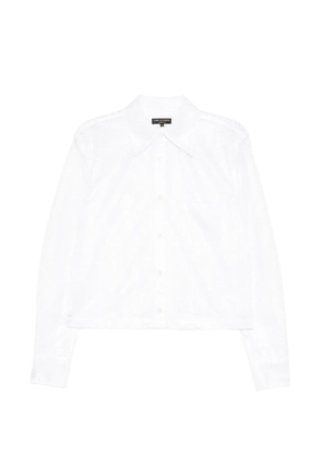 Comme des Garçons Homme Plus mesh long-sleeve shirt - White