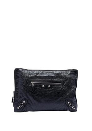 Balenciaga Pre-Owned 2015 Lambskin Motocross Giant 12 Zip Around Flat clutch bag - Black