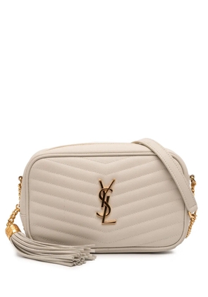 Saint Laurent Pre-Owned 2022 Mini Grain de Poudre Monogram Lou Tassel Camera Bag crossbody bag - White
