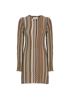 MC2 Saint Barth chevron-knit mini dress - Brown