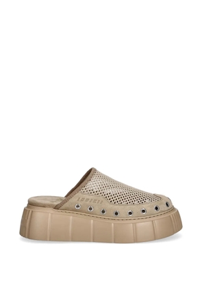 Inuikii Matilda eyelet-embellished mules - Neutrals