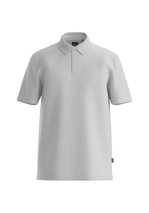 BOSS textured logo-patch polo shirt - White