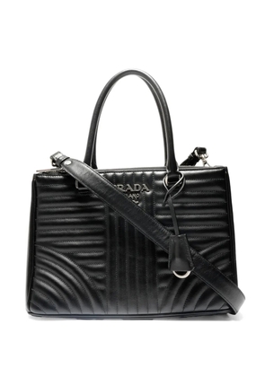 Prada Pre-Owned 2017-2021 Diagramme leather tote bag - Black