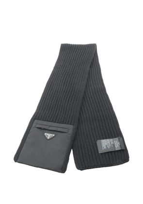 Prada Pre-Owned Re-Nylon logo-plate scarf - Black