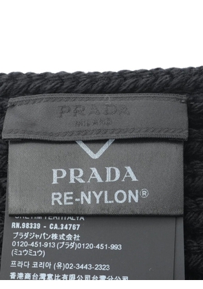Prada Pre-Owned Re-Nylon logo-plate scarf - Black