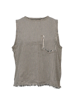 Pre-Owned Alexander Wang pinstripe raw-edge top - Neutrals