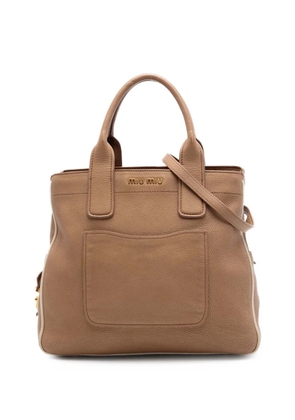 Miu Miu Pre-Owned 2010-2026 Vitello Caribu satchel - Brown