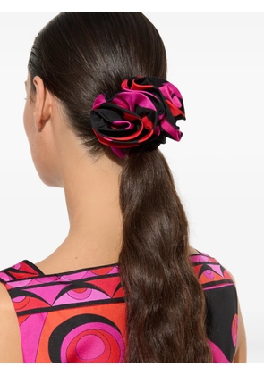 PUCCI silk hair tie with rose-detail - Pink