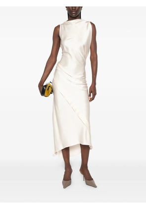Victoria Beckham sleeveless draped asymmetric dress - Neutrals