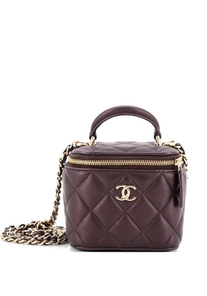CHANEL Pre-Owned Classic Top Handle Vanity Case with Chain Quilted Lambskin Mini crossbody bag - Purple