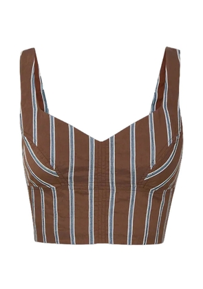 Veronica Beard Vonette striped top - Brown