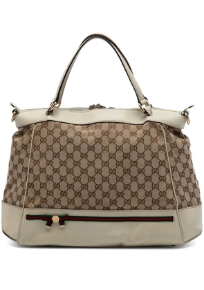 Gucci Pre-Owned 2016-2026 GG Canvas Web Mayfair satchel - Neutrals