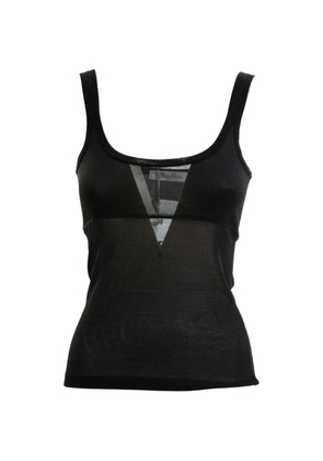 Max Mara sheer-panel tank top - Black