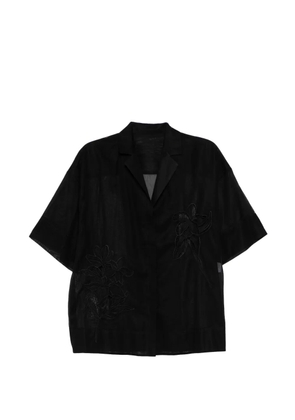 LESS floral-appliqué shirt - Black
