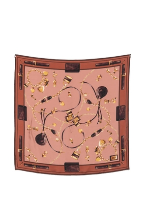 Chloé chain-print heart-motif scarf - Neutrals