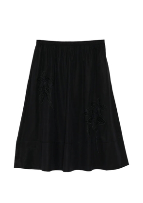 LESS floral-embroidered skirt - Black