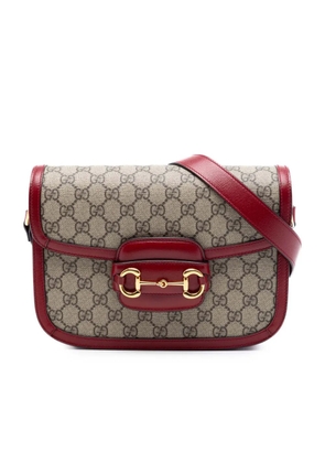 Gucci Pre-Owned 2016-2026 Medium GG Supreme Horsebit 1955 shoulder bag - Red