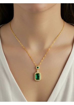HZMER JEWELLERY emerald-pendant necklace - Gold