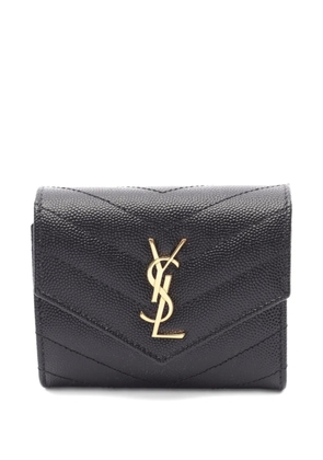 Saint Laurent Pre-Owned 2020s Cassandra trifold wallet - Black