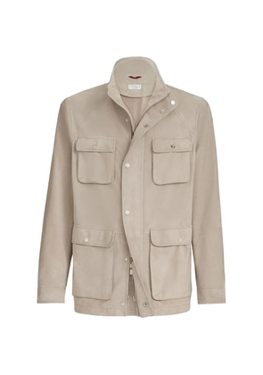 Brunello Cucinelli suede unlined safari jacket - Neutrals