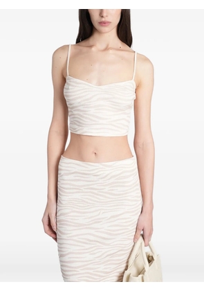 MC2 Saint Barth zebra-print cropped top - Neutrals