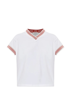 Versace Greca-trim V-neck T-shirt - White