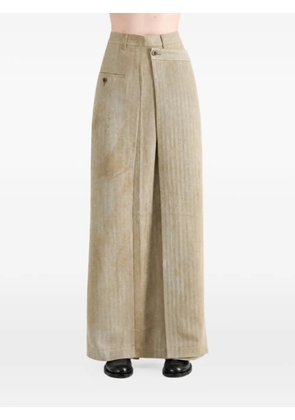 Uma Wang Grace wrap-style maxi skirt - Brown