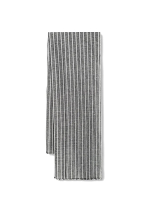 Marc O'Polo striped frayed-edge scarf - Grey