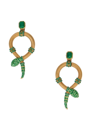 Roberto Cavalli snake-motif crystal-embellished earrings - Gold