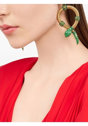 Roberto Cavalli snake-motif crystal-embellished earrings - Gold