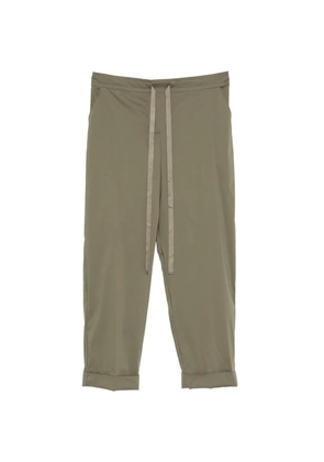 ZANETTI drawstring-fastening turned-up-cuff trousers - Green