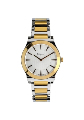 Ferragamo 1898 Slim two-tone 41mm watch - White
