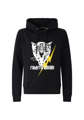 Roberto Cavalli graphic-print drawstring hoodie - Black