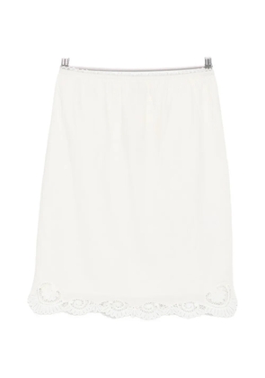 Posse Darya lace-trim linen midi skirt - Neutrals
