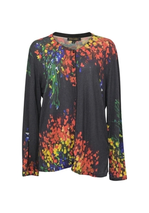 Escada Pre-Owned Floral-print twin set sweater - Black