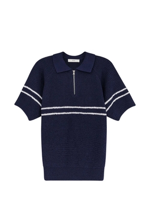 DUNST half-zip striped knit jumper - Blue