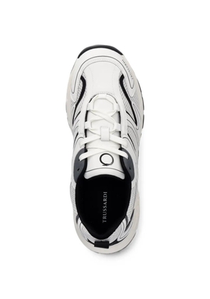 Trussardi panelled mesh sneakers - White