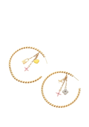 Louis Vuitton Pre-Owned 2000s Monogram charm hoop earrings - Gold