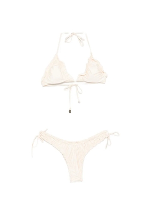 COTAZUR ruffled tie-fastening bikini - Neutrals