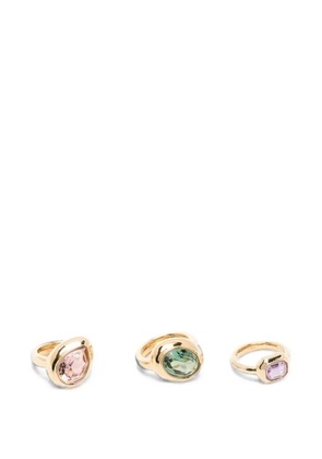Swarovski Gema crystal rings (set of three) - Gold