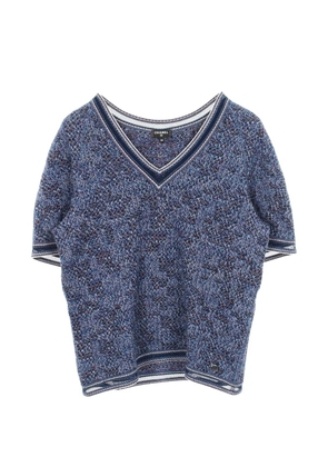 CHANEL Pre-Owned 1986-1988 V-neck sweater - Blue