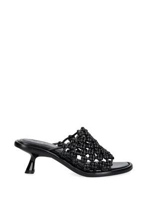 Souliers Martinez Mariza woven kitten-heel sandals - Black