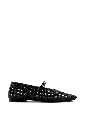 Souliers Martinez Paris woven buckle-fastening ballet flats - Black