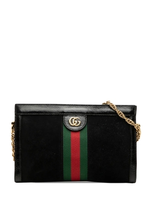 Gucci Pre-Owned 2016-2026 Small Suede Web Ophidia Chain crossbody bag - Black