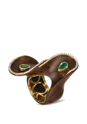 SILVIA FURMANOVICH Twisted Brauna diamond emerald ring - Brown