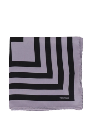 TOM FORD geometric-print logo-detail pocket square - Purple