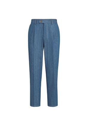 Brunello Cucinelli pleated-design trousers - Blue